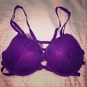 Vibrant purple Victoria’s Secret front clasp bra.
